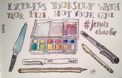 Express yourself with your pen, not your gun