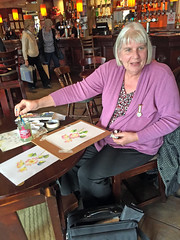 Ann painting In the Castle Hotel Droitwich 2015