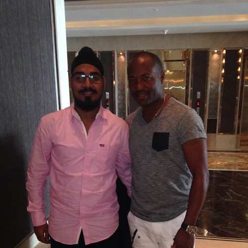 Mandeep Singh with Brian Lara at Mumbai India