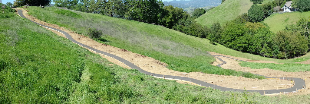 Hill Side Concrete Walkway Poured In Vacaville CA