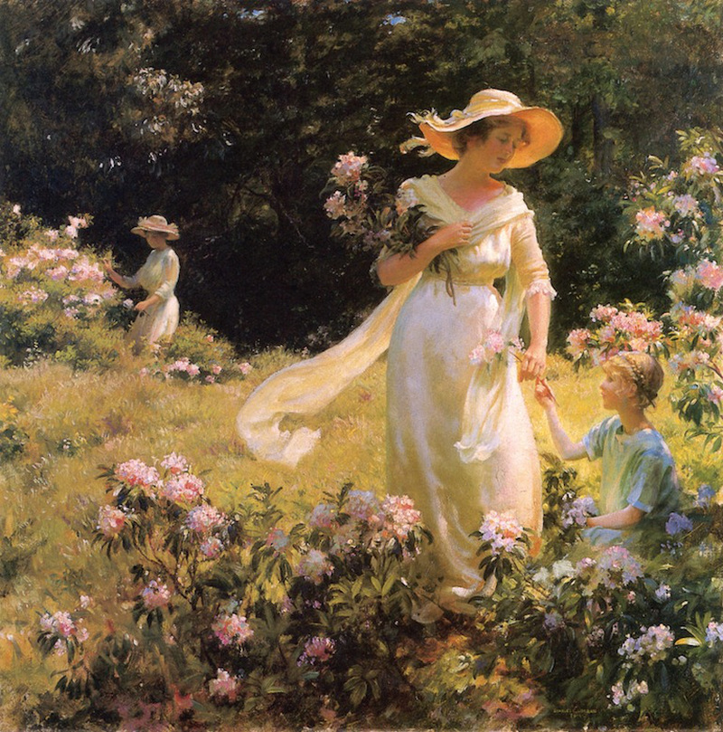 Among the Laurel Blossoms by Charles Courtney Curran - 1914