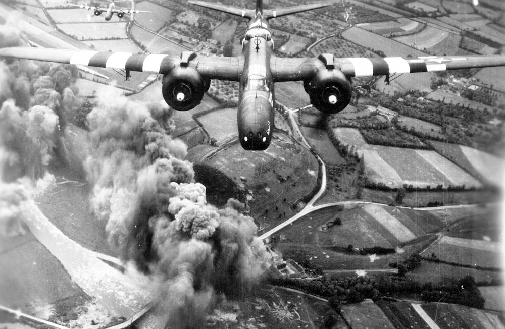 A-20 from the 416th Bomb Group making a bomb run on D-Day, 6 June 1944