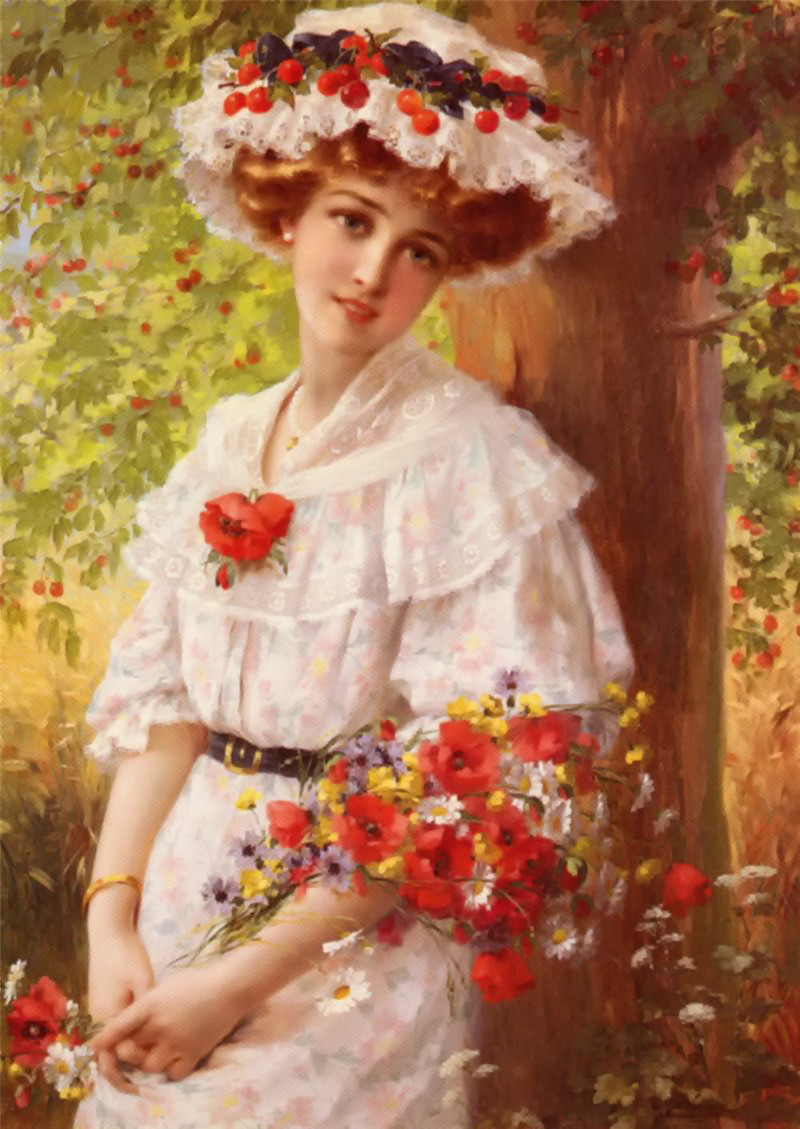 Under the Cherry Tree by Emile Vernon - 1899