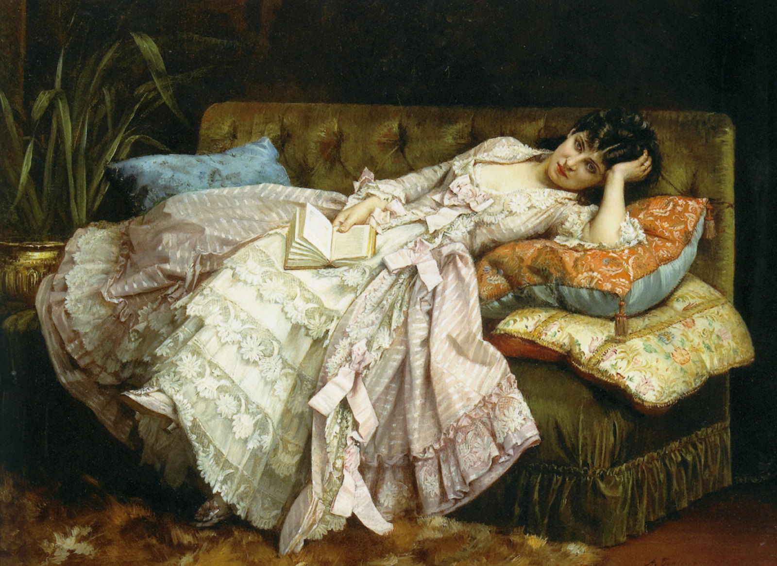 Sweet Doing Nothing by Auguste Toulmouche, 1877