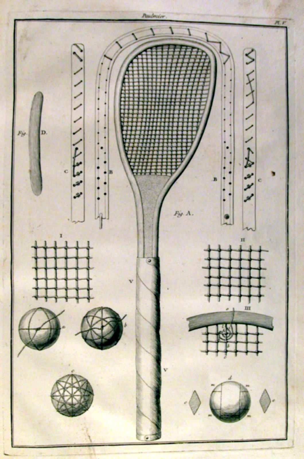 Creation of a tennis racket in the 18th century