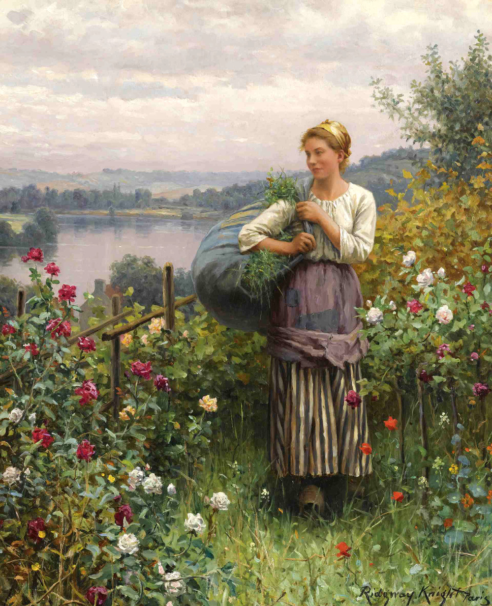 The Rose Garden by Daniel Ridgway Knight