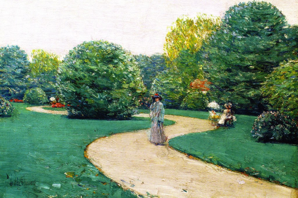 Parc Monceau, Paris by Frederick Childe Hassam - circa 1887-1895