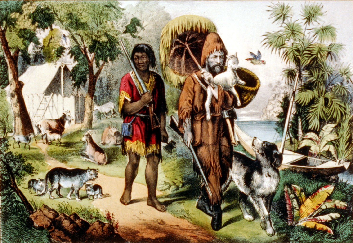 Robinson Crusoe and man Friday, 1874