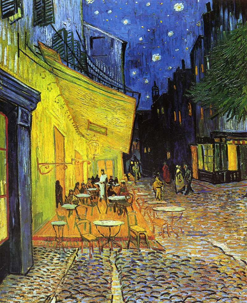 The Cafe Terrace on the Place de Forum, Arles, At Night by Vincent van Gogh - 1888