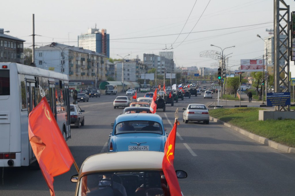 автопробег ретро-машин в Красноярске