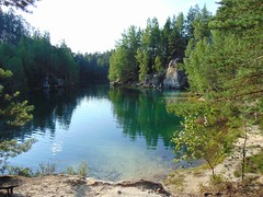 Emerald Lake in Adršpach, Czech Republic.