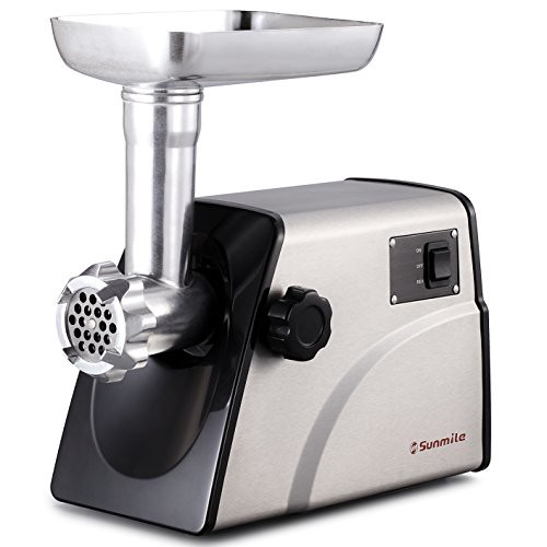 Sunmile SM-G33 Electric Meat Grinder – 1HP 800W Max Power – ETL Stainless Steel Meat Grinder Mincer Sausage Stuffer – Stainless Steel Blade and Plates, 3 Sausage Makers Review