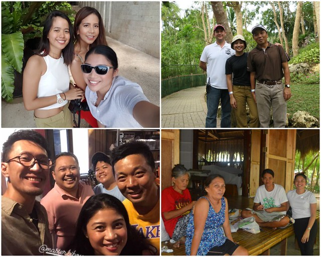 Folks I worked with this year. (1st top left: Carmen del Prado and Mia Arcenas for Mabuhay December 2018 "Going Global". 2nd top right: Cebu Safari VP Eduard Loop and my husband, Jovi. 1st bottom left: Photographer Takeshi, Musical Director Jude Gitamondoc and singer-songwriter Jerika Teodorico. 2nd bottom pic: Caohagan Quilters)