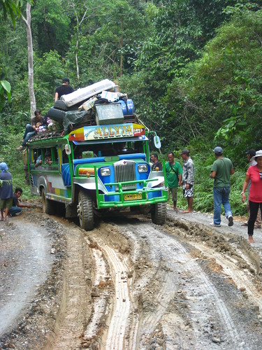 we rode on the top of this jeepney to port barton
