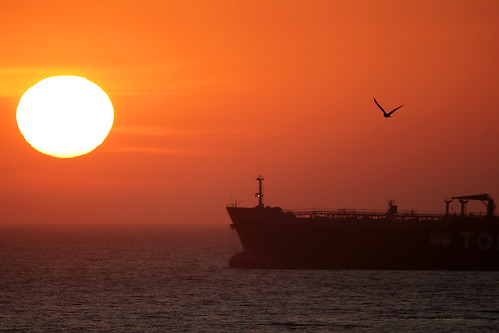 sea sunrise ship gibraltar straits gibraltarapril2011