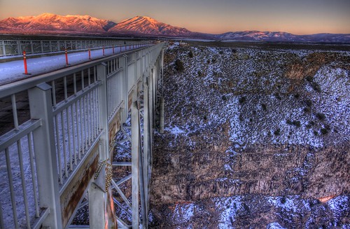 bridge sunset mountain snow cold rio canon river point landscape golden grande rust arch canyon hour oxidation gorge vanishing hdr cantilever truss 500d photomatix efs1855mmf3556is t1i