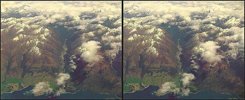 newzealand snow mountains stereoscopic 3d crosseye aerial stereo nz wanaka aspiring hyperstereo