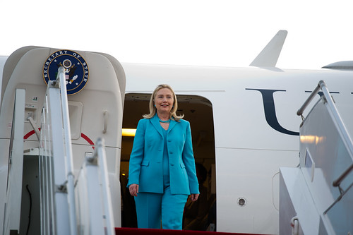 Secretary Clinton Arrives in Rangoon