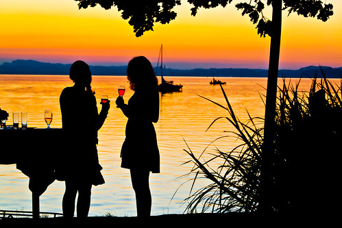 sunset lake see sonnenuntergang outline chiemsee glas gegenlicht cotcmostfavorited