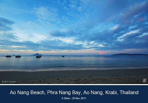 blue sea sky clouds sunrise thailand dawn boat krabi aonang digitalblending