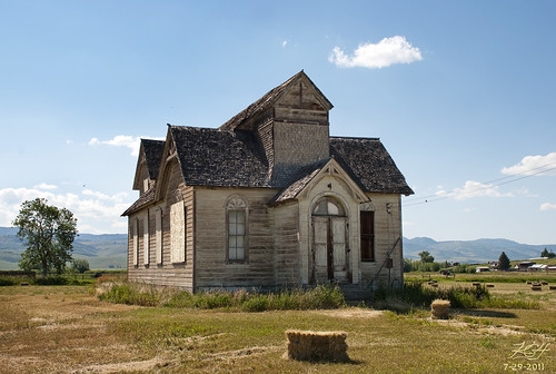 school summer abandoned field rural landscape lost photography photo afternoon religion sunny gone haunted idaho photograph forgotten learning boardedup hay swallow unincorporated oneroom kghofsf 2011roadtrip
