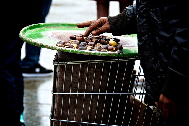 chestnuts roasting on an open cart