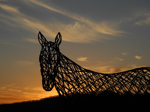 sunset horses sculpture silhouette connecticut brookfield