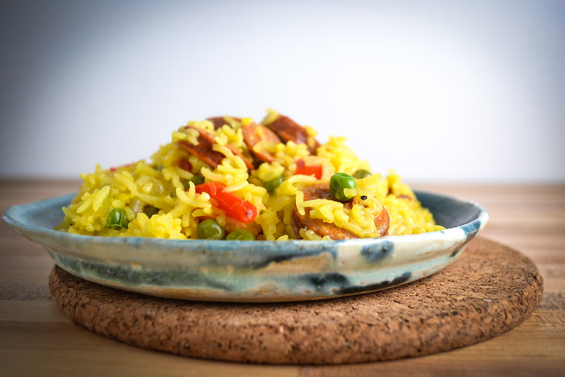 Saffron and Paprika Rice with Smoked Andouille Sausage | Things I Made Today