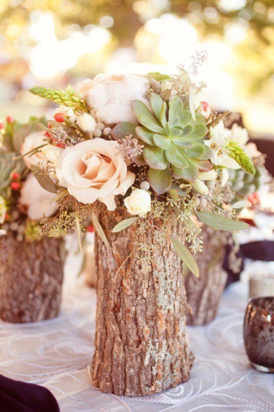 The stumps can be easily turned into vases