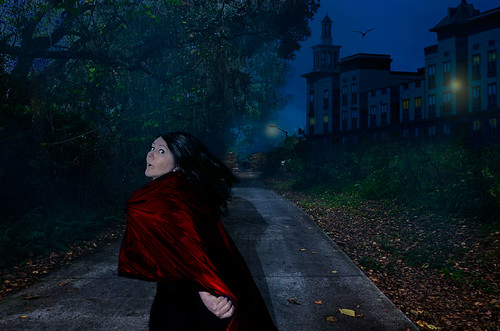 road old red woman castle dark dawn dusk path maroon being dream running dreams cape nightmare shady nightmares chased