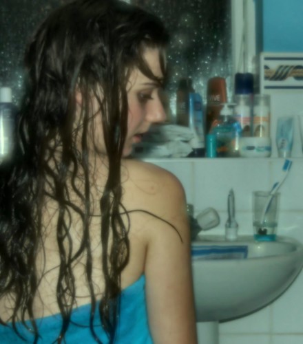 light portrait woman selfportrait wet water girl hair bathroom shower person back soft sink towel softfocus