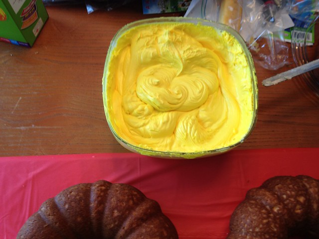 golden yellow icing for the dragon cake