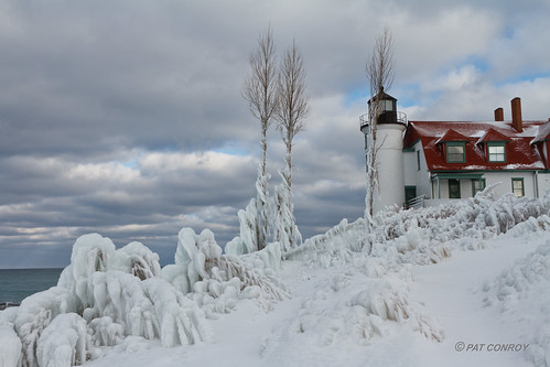 winter lighthouse lake snow ice nature water landscape outdoors michigan lakemichigan greatlakes pointbetsie westmichigan canon24105f4lis pointbetsielighthouse canon7d
