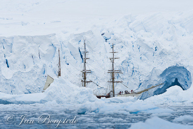 Bark Europa, Tallship in front of a glacier