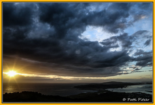 sunset newzealand clouds southisland sunburst southland bluff