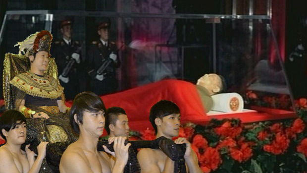 Inspecting Kim Jong Il's dead body