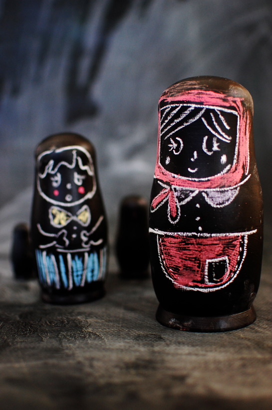 chalkboard nesting dolls