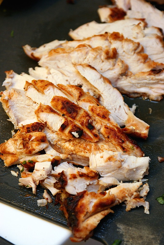 Grilled chicken marinated with salt, pepper and Tabasco Chipotle Pepper sauce