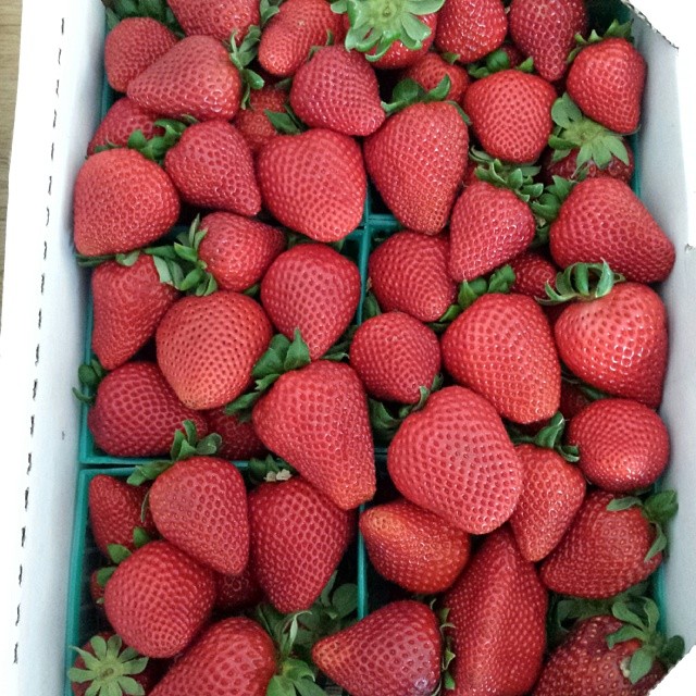 This happened this morning at the #farmersmarket. Strawberries. Strawberries. 1/2 flat.