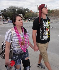 Beads and ripped jeans for Gasparilla