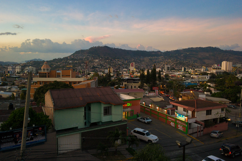 Sunset in Tegucigalpa, Honduras at Cafemania