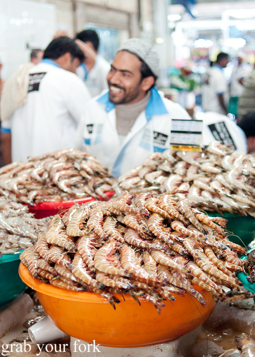 Giant prawns at Dubai Fish Market in Deira