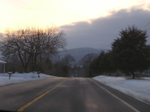 road winter sunset snow md highway january maryland emmitsburg