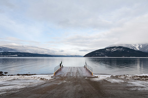 road winter lake canada water ferry landscape bc view britishcolumbia empty terminal end getty kootenays deadend absence galenabay upperarrowlake