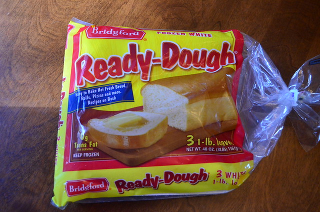 A package of frozen bread dough, Bridgford Ready Dough.