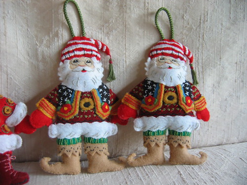 Embroidered Santas