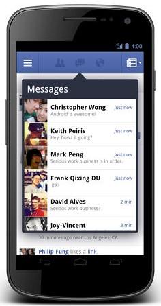 Facebook notification and messages