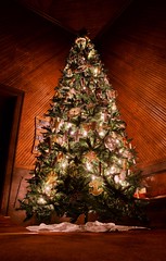 346/365: Monday, December 12, 2011: Chrismon Tree in Sanctuary of Trinity United Methodist Church, Catlett, Virginia