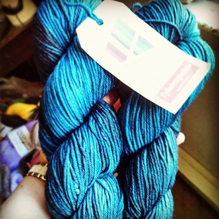 Received my April #yarnbox today and although I was really hoping for the purple, I got the blue/teal and LOVE it! #Fyberspates #yarn from UK #knitstagram #stashenhancement #merino #knitting  now... What to make with this 436 yards of DK?!