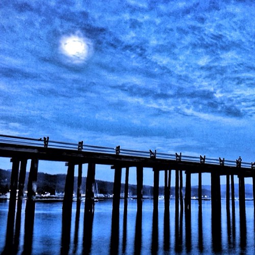 Moon and Clouds, Pillar Point Harbor